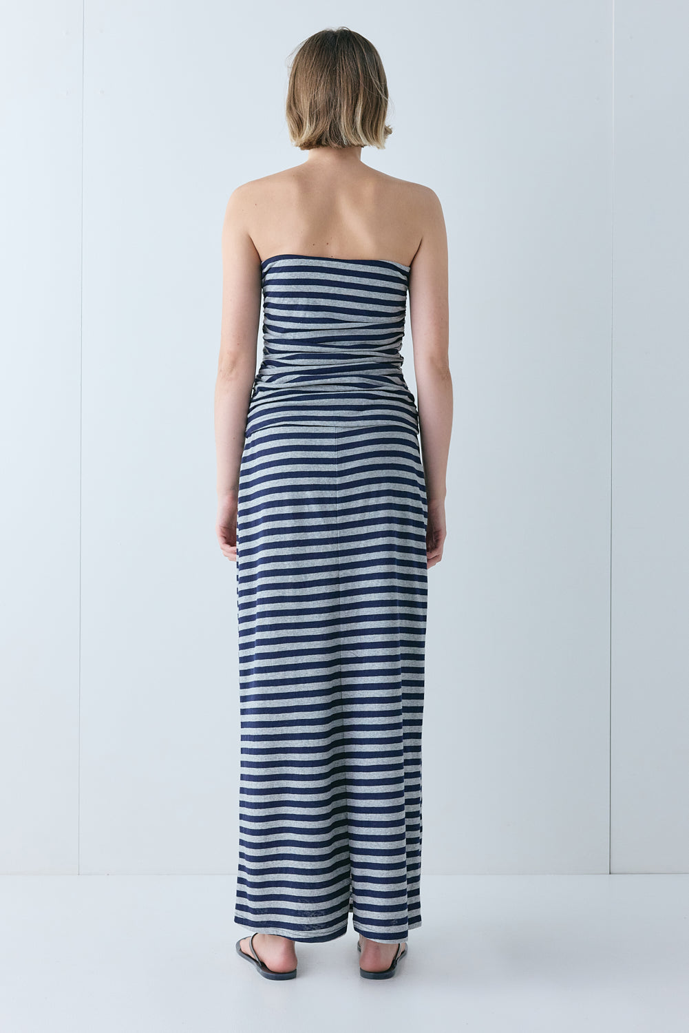 Tamsin Maxi Skirt Navy Stripe | VRG GRL US
