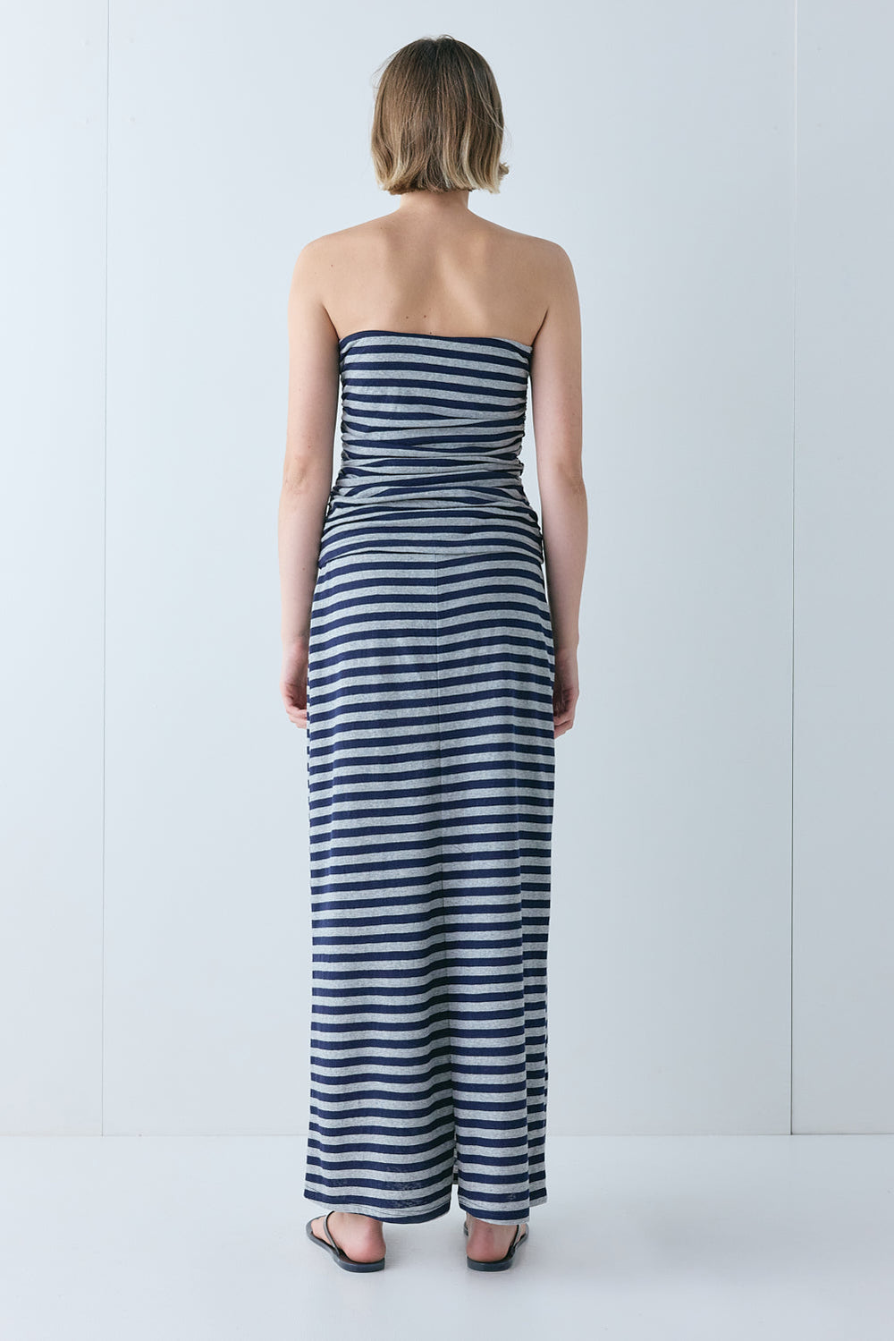 Tamsin Maxi Skirt Navy Stripe | VRG GRL US