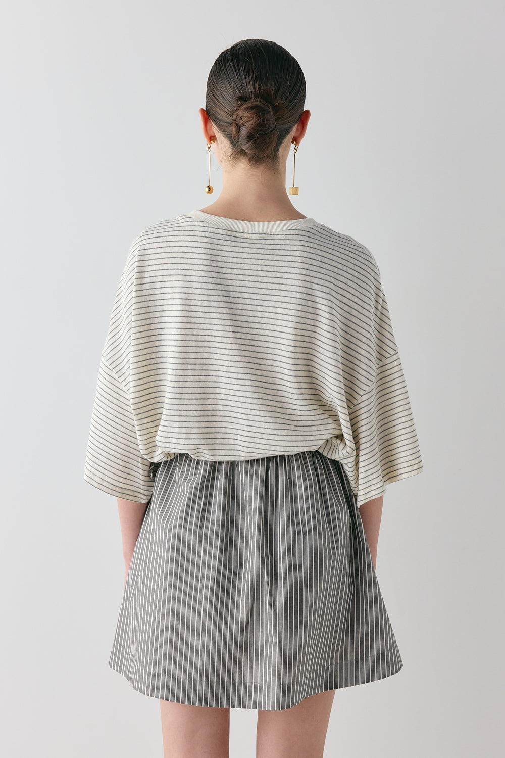 Hope Mini Skirt Charcoal Stripe | VRG GRL online