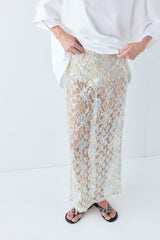 Devyn Sequin Midi Skirt Lace | VRG GRL discount