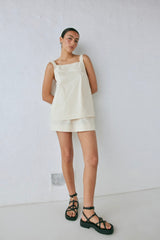 Elka Mini Skirt Cream | VRG GRL online