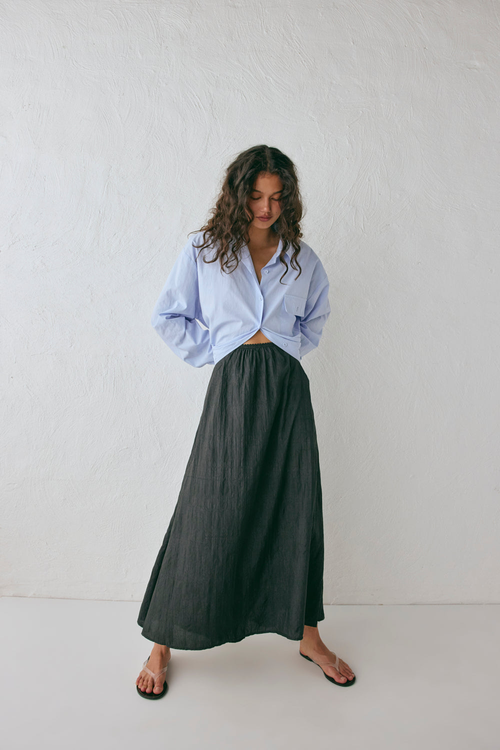 Solara Midi Skirt Black | VRG GRL sale