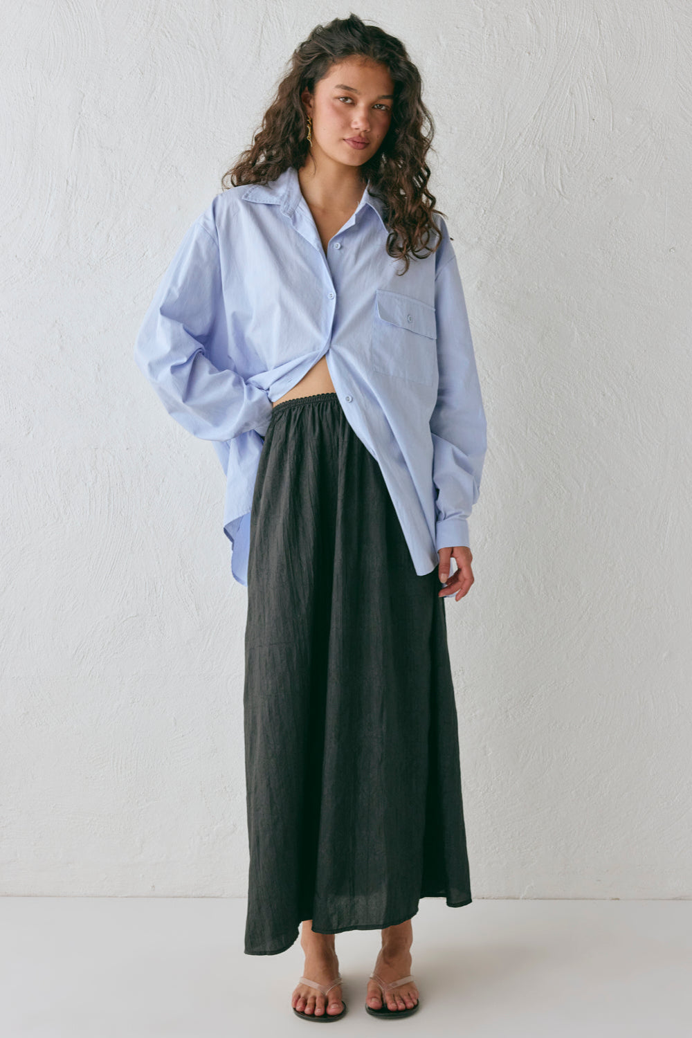 Solara Midi Skirt Black | VRG GRL sale