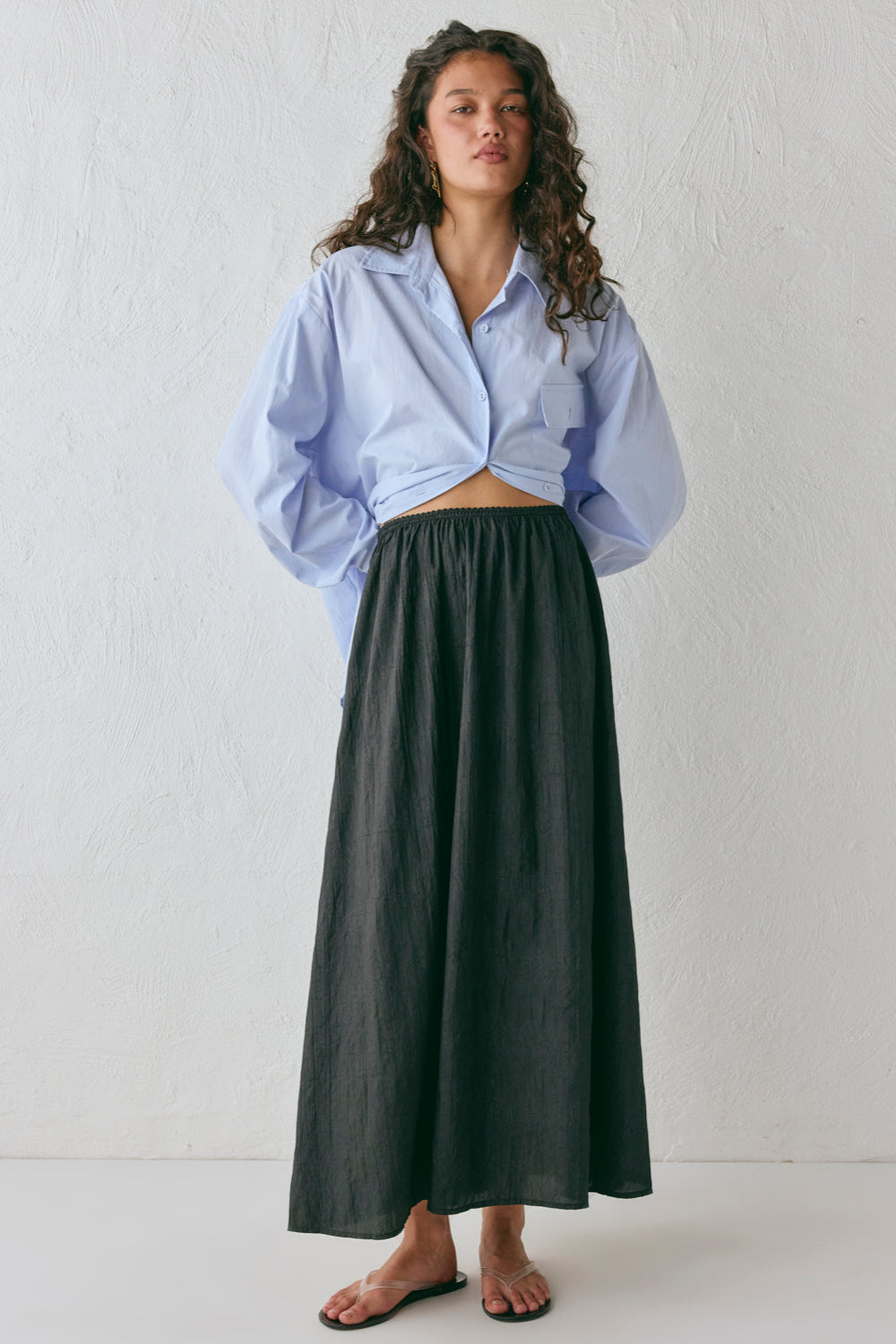 Solara Midi Skirt Black | VRG GRL sale
