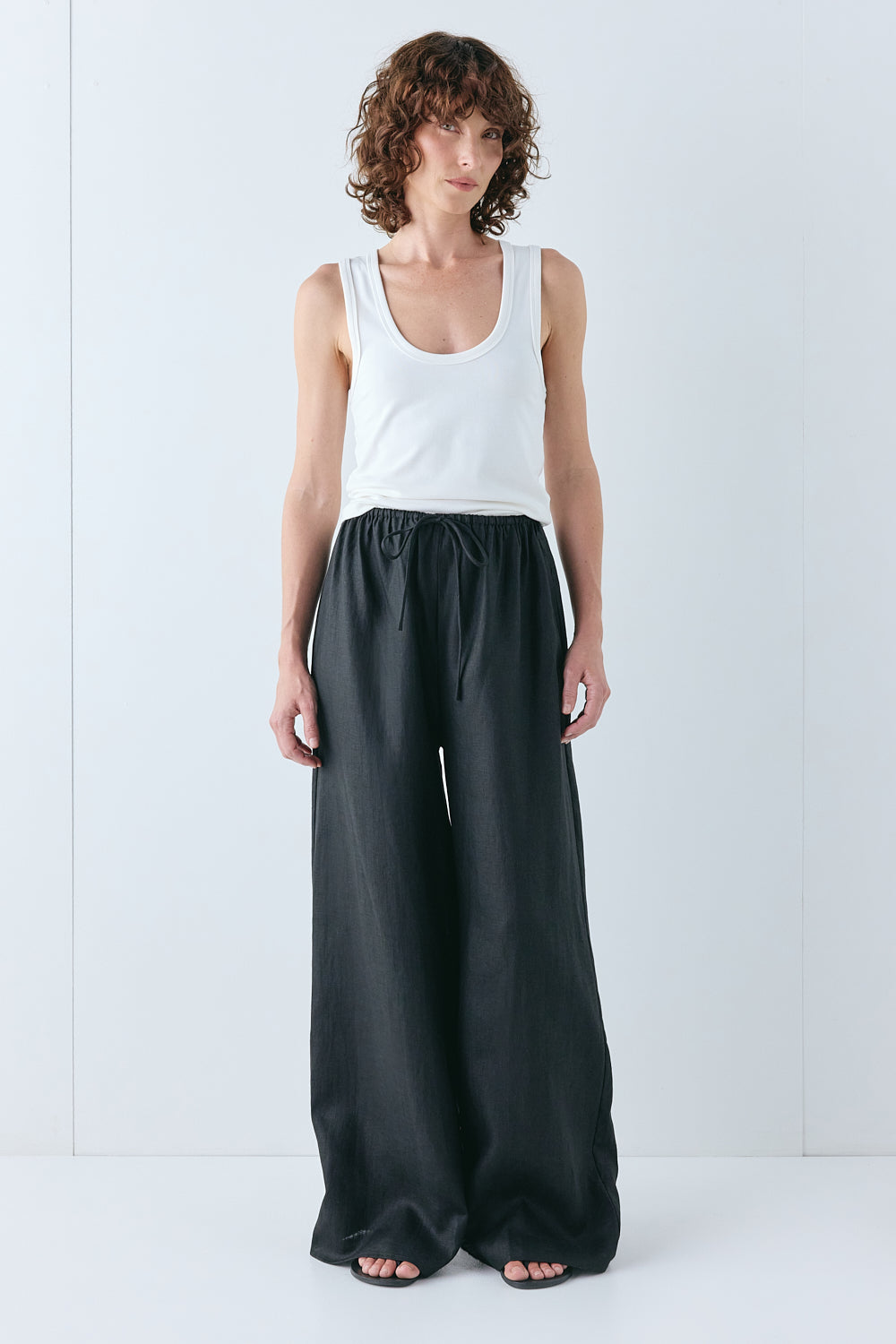 Raya Linen Pants Black | VRG GRL for sale