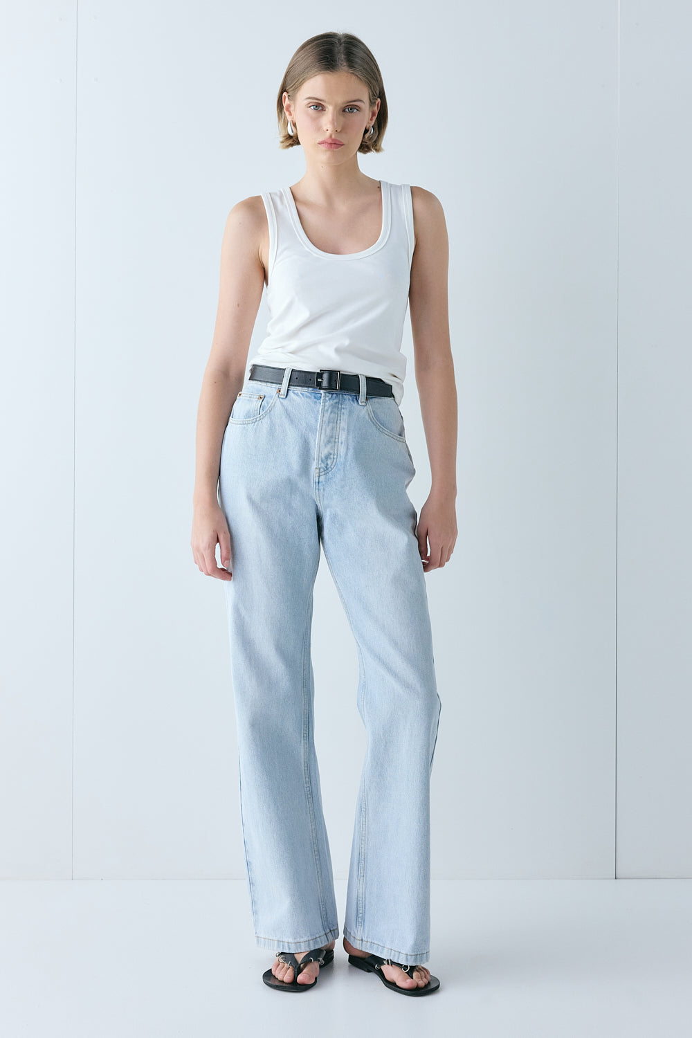 Franca High Rise Denim Jeans Washed Blue | VRG GRL discount