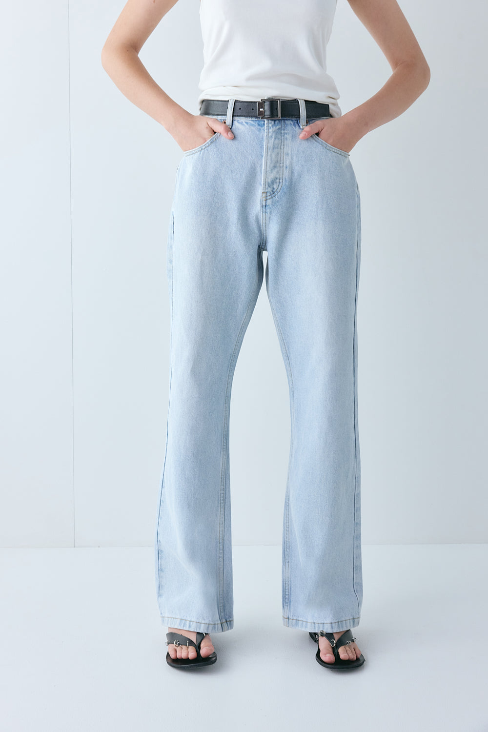Franca High Rise Denim Jeans Washed Blue | VRG GRL discount