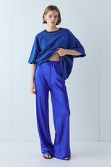 Remi Satin Pants Cobalt | VRG GRL sale