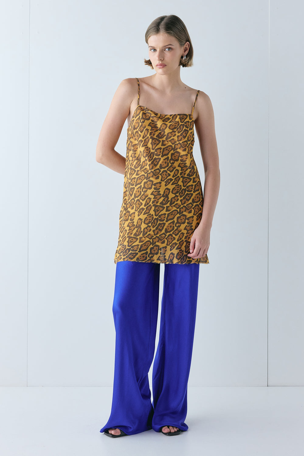 Remi Satin Pants Cobalt | VRG GRL sale