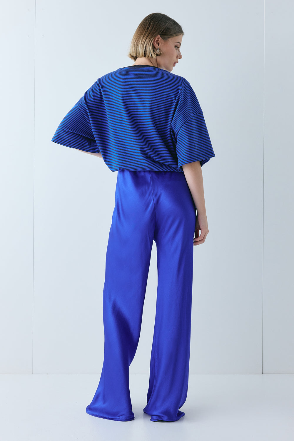 Remi Satin Pants Cobalt | VRG GRL sale