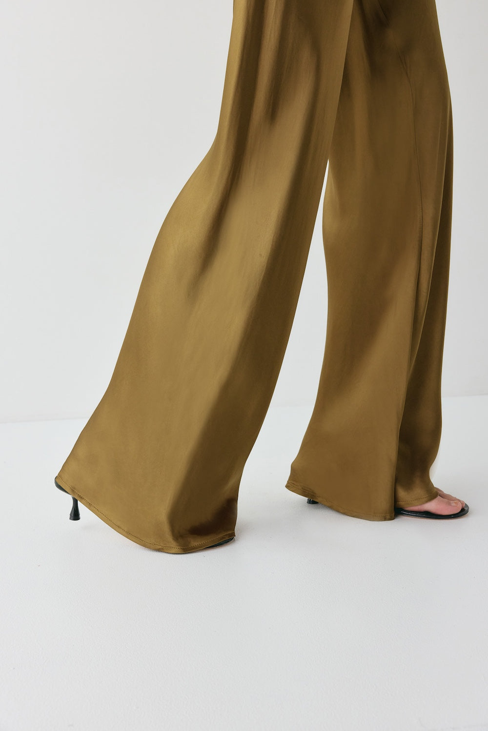 Rae Satin Pants Copper | VRG GRL on sale