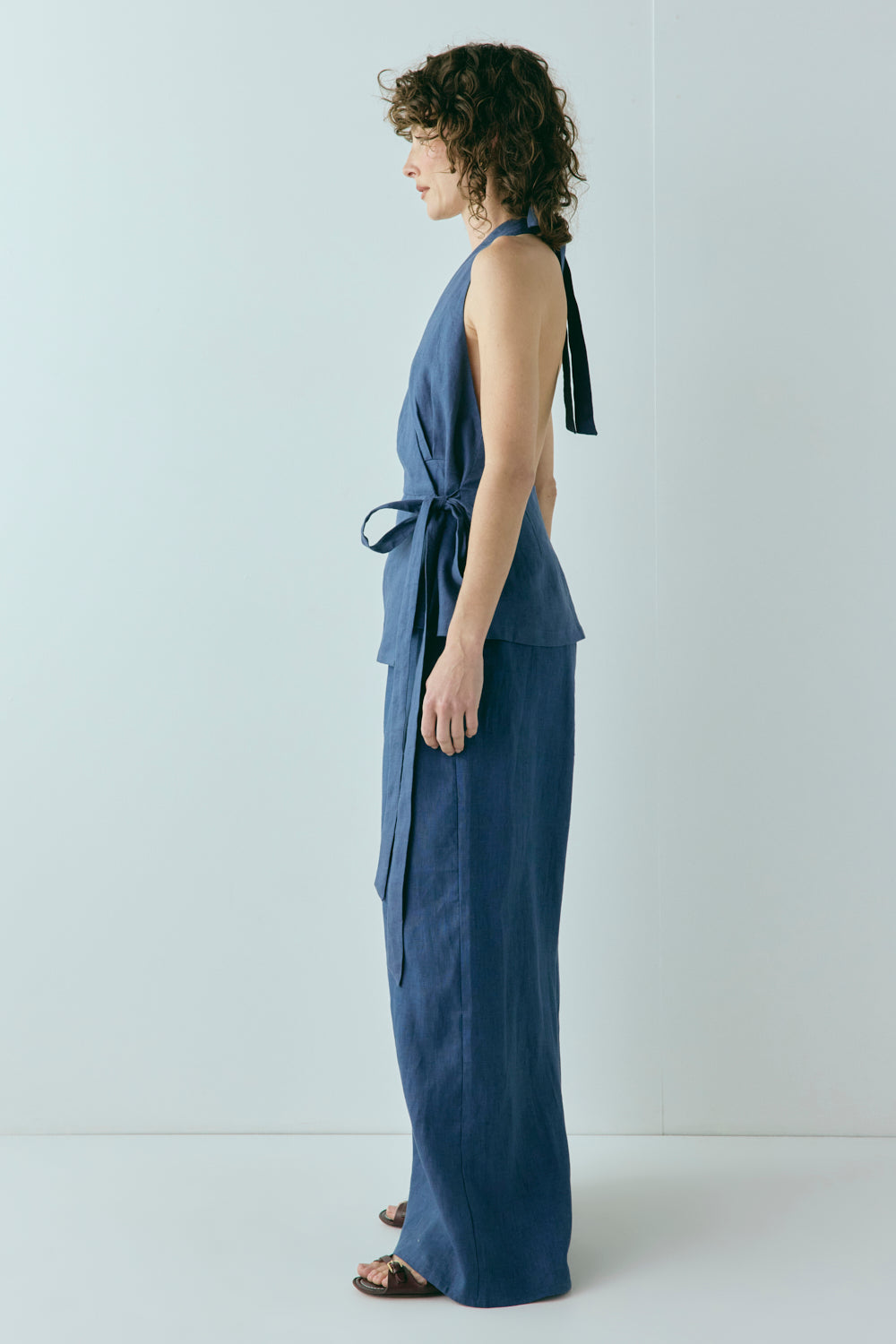 Raya Linen Pants Navy | VRG GRL US