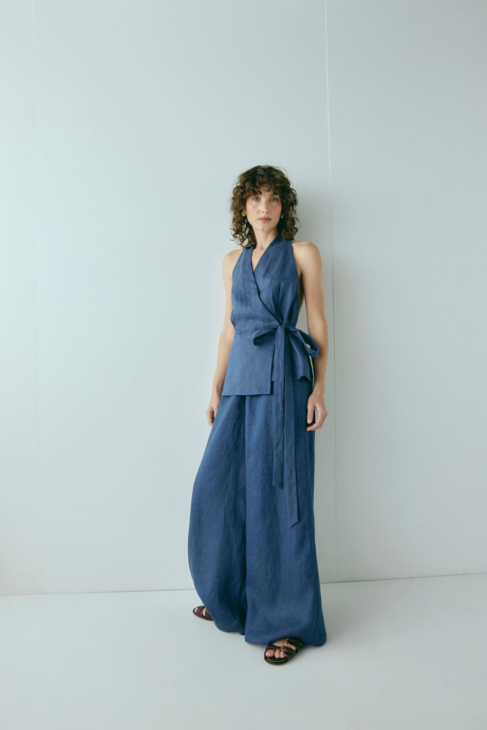 Raya Linen Pants Navy | VRG GRL US