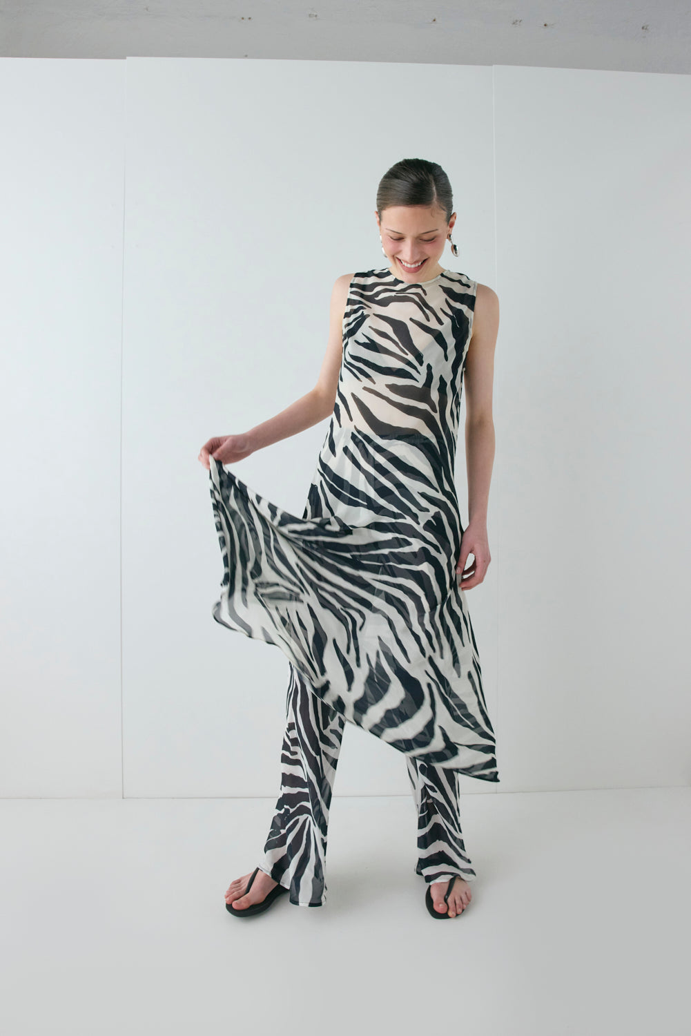 Remi Sheer Pants Zebra | VRG GRL sale