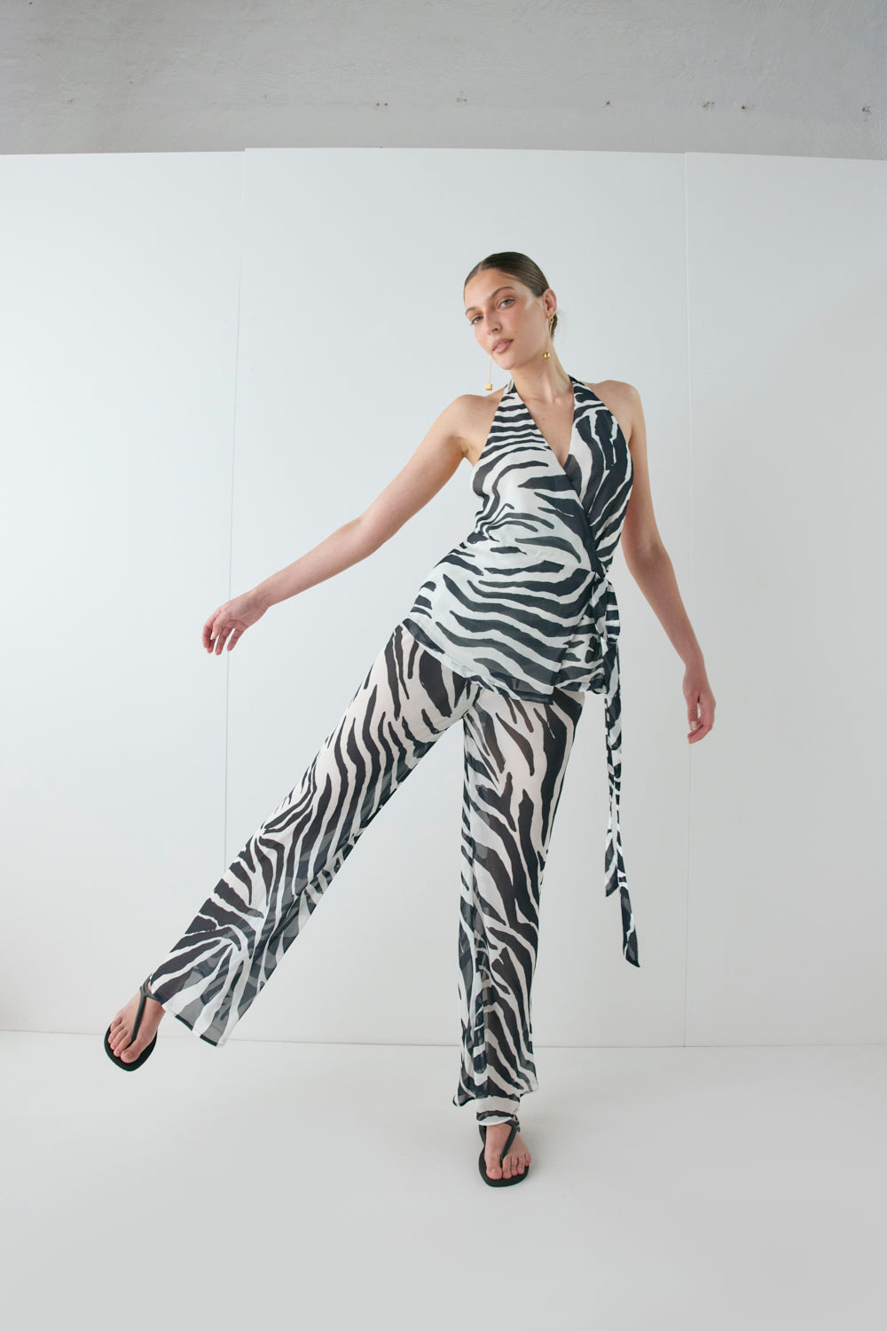 Remi Sheer Pants Zebra | VRG GRL sale
