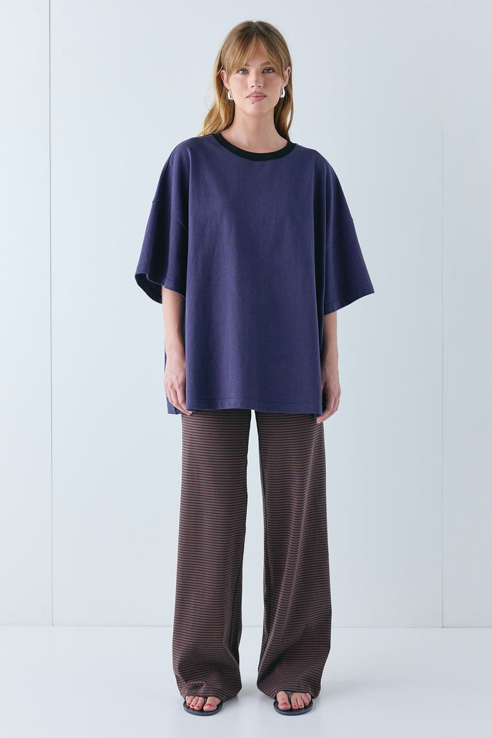 Macy Pants Brown Stripe | VRG GRL on sale