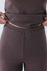 Macy Pants Brown Stripe | VRG GRL on sale