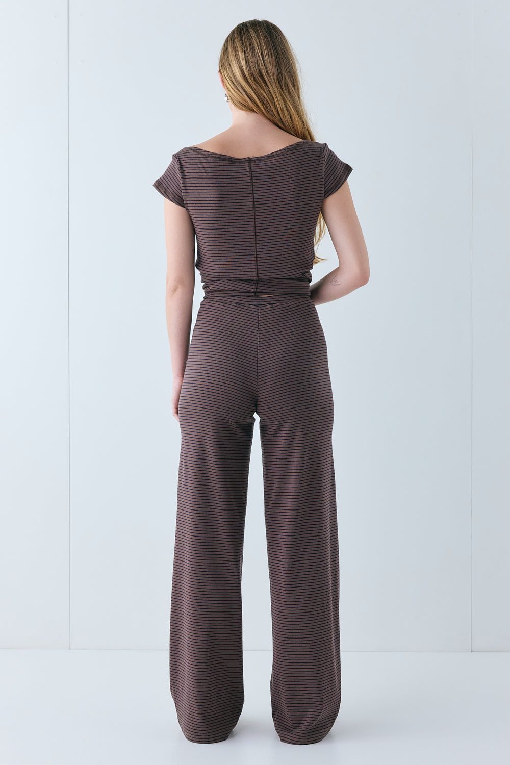 Macy Pants Brown Stripe | VRG GRL on sale