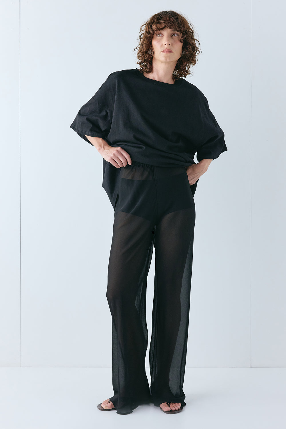 Remi Sheer Pants Black | VRG GRL US