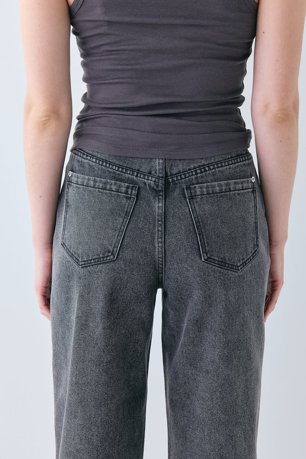 Pia High Rise Denim Jeans Washed Grey | VRG GRL discount