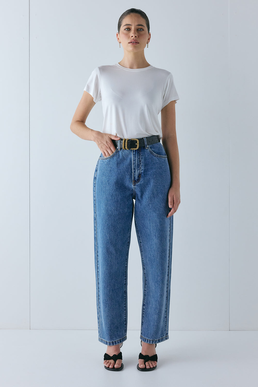 Lenah High Rise Denim Jeans Blue | VRG GRL for sale