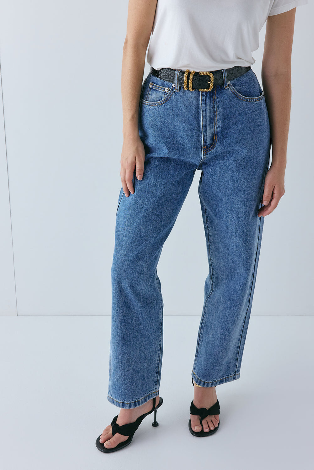 Lenah High Rise Denim Jeans Blue | VRG GRL for sale