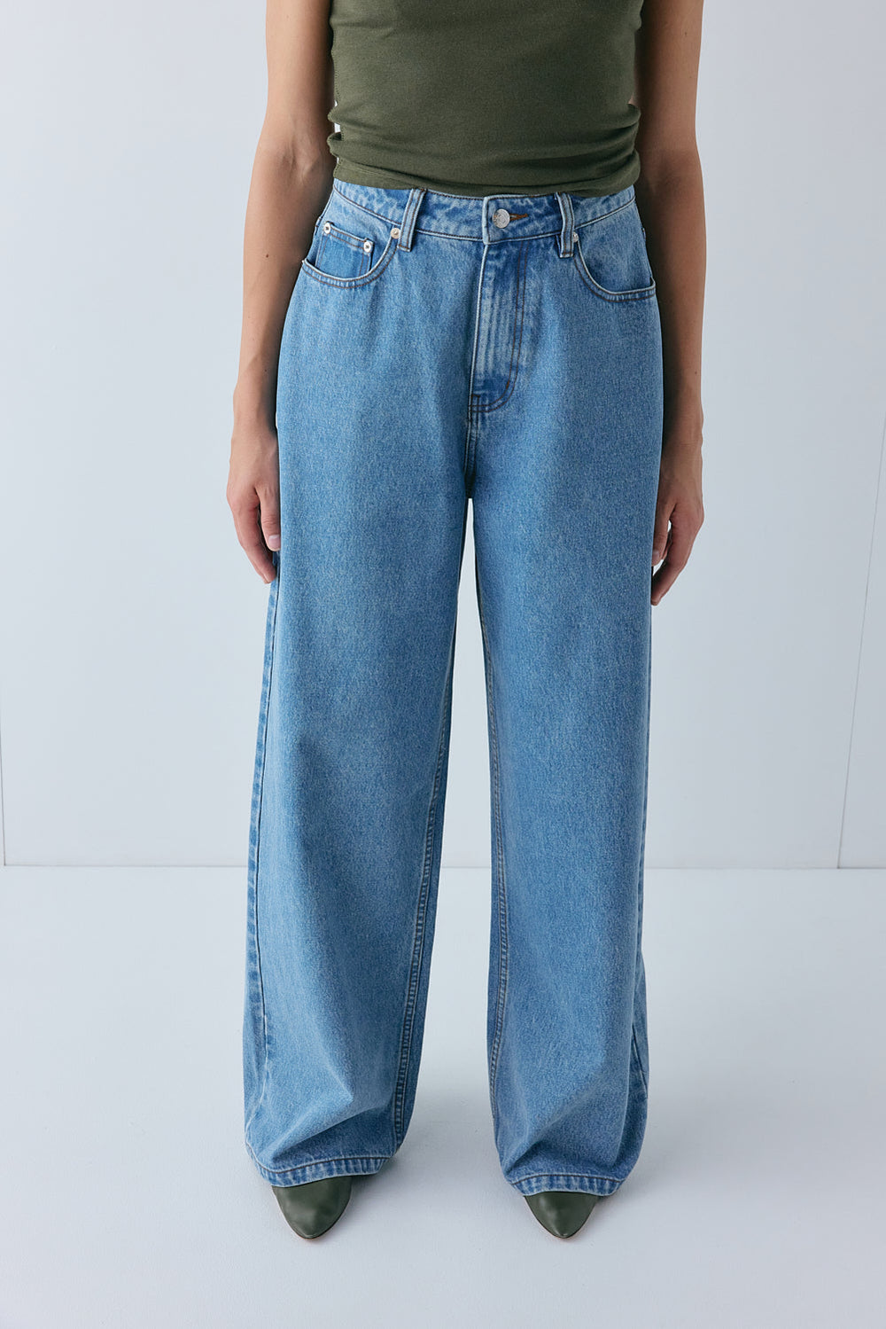 Hayden High Rise Denim Jeans Blue | VRG GRL for sale