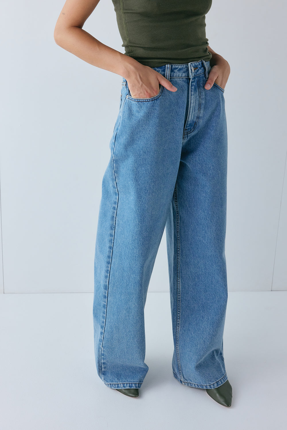 Hayden High Rise Denim Jeans Blue | VRG GRL for sale