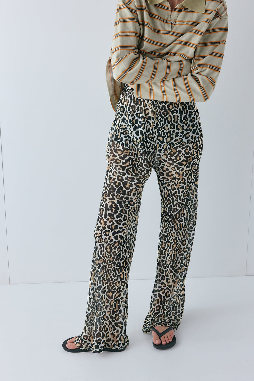 Remi Sheer Pants Leopard | VRG GRL online