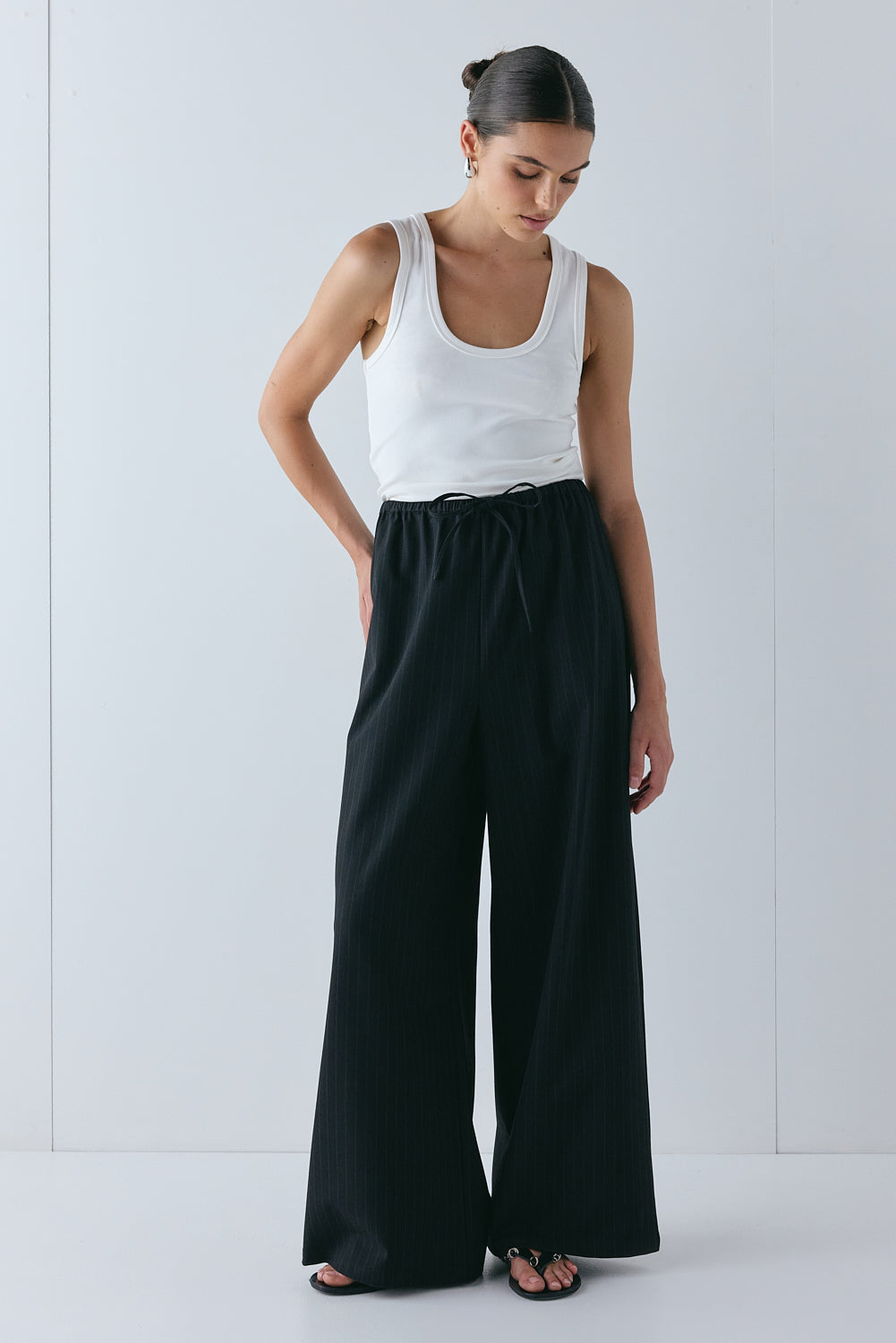 Raya Pants Black Pinstripe | VRG GRL sale