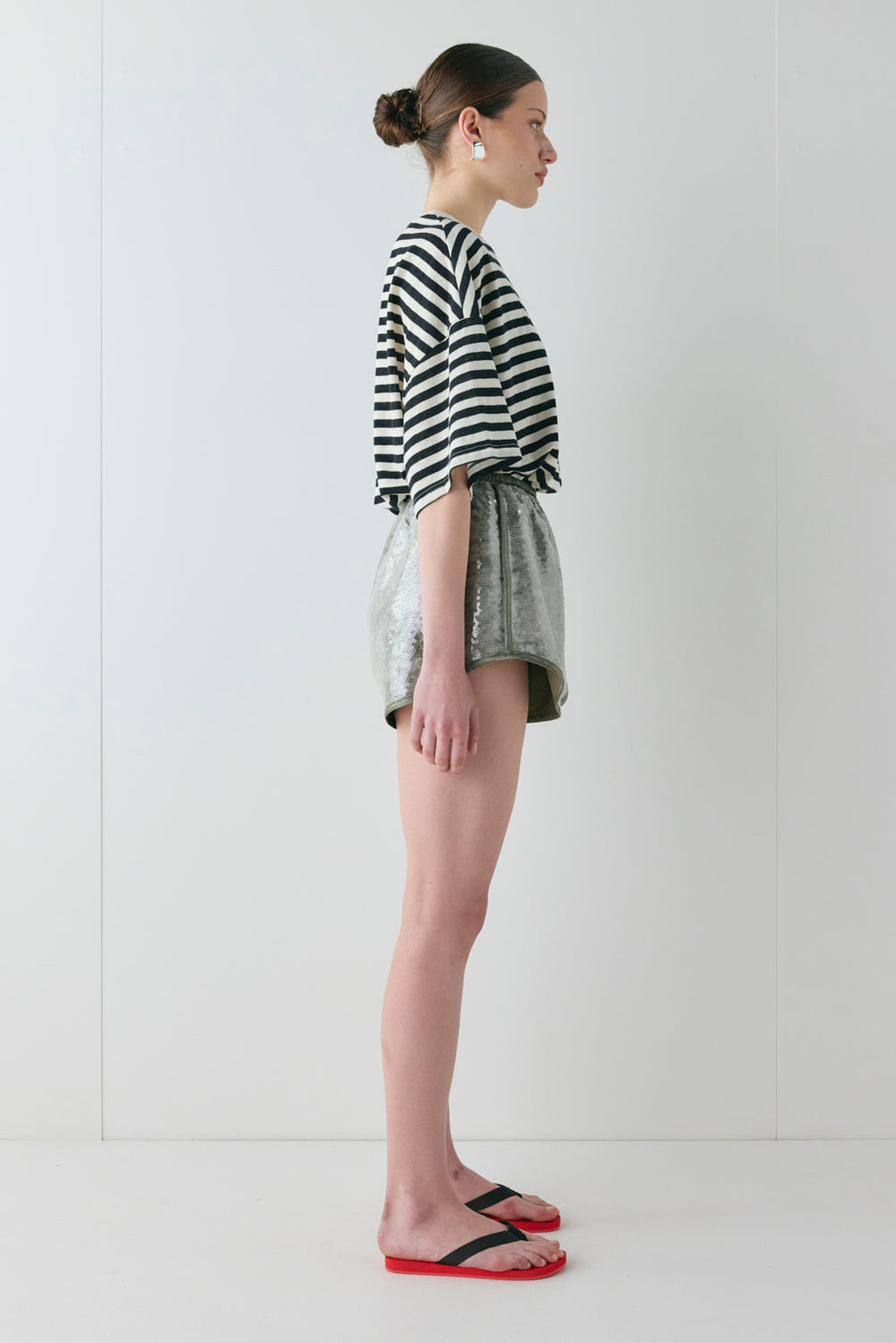 Wyatt Sequin Shorts Slate | VRG GRL on sale