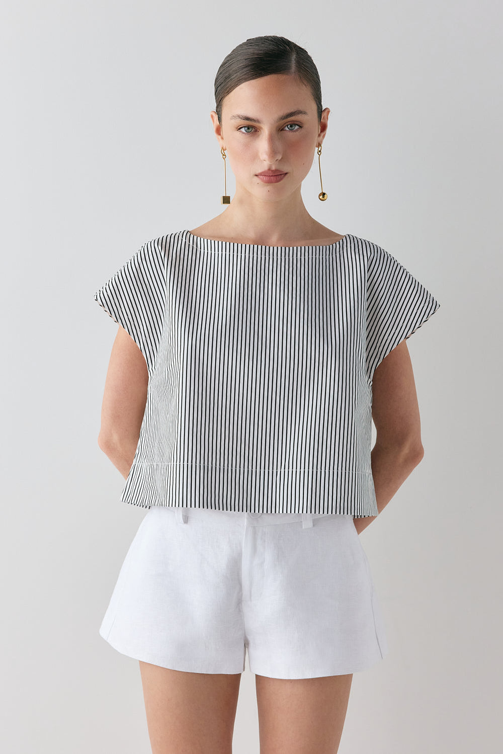 Levy Linen Shorts White | VRG GRL discount