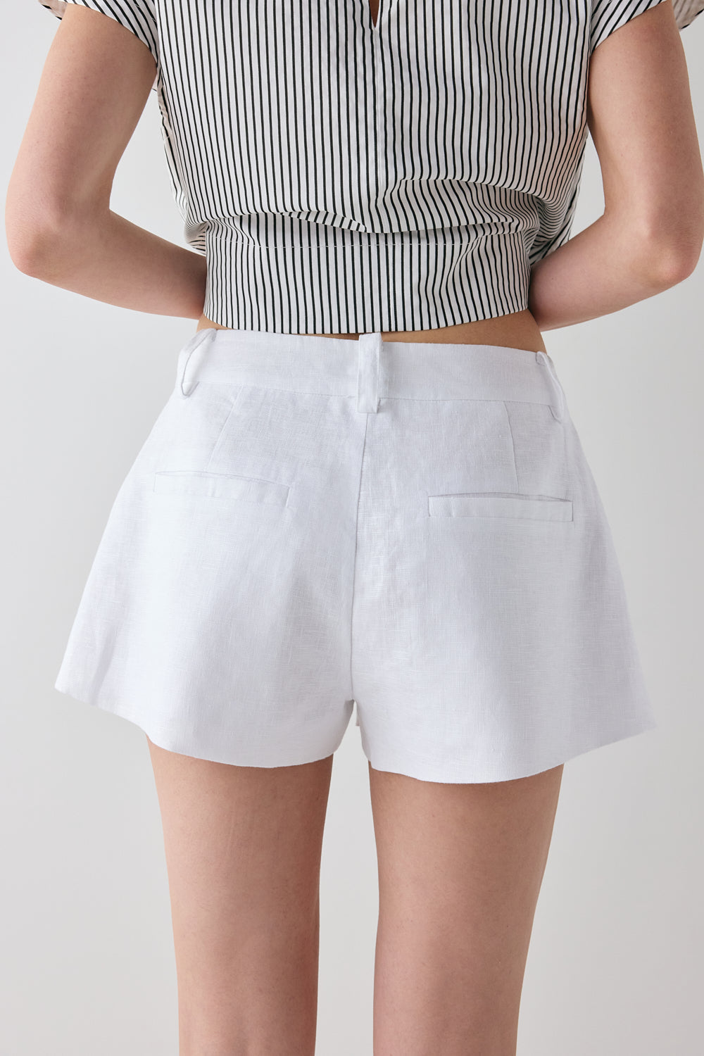 Levy Linen Shorts White | VRG GRL discount