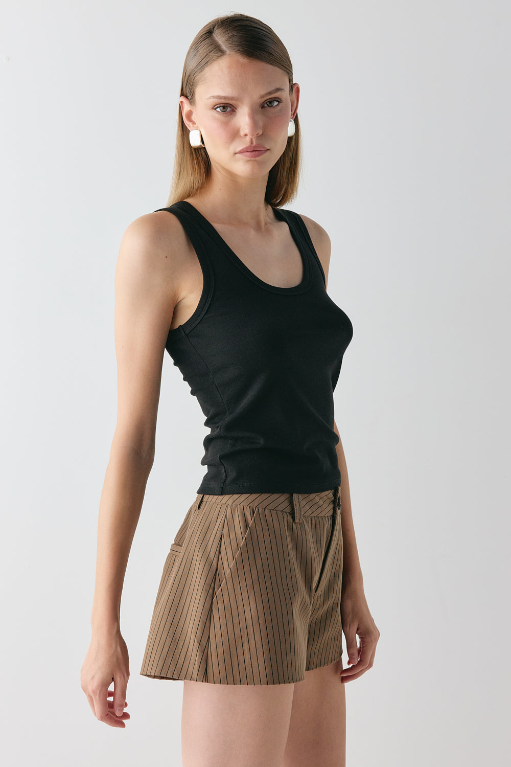 Salome Shorts Brown Stripe | VRG GRL for sale