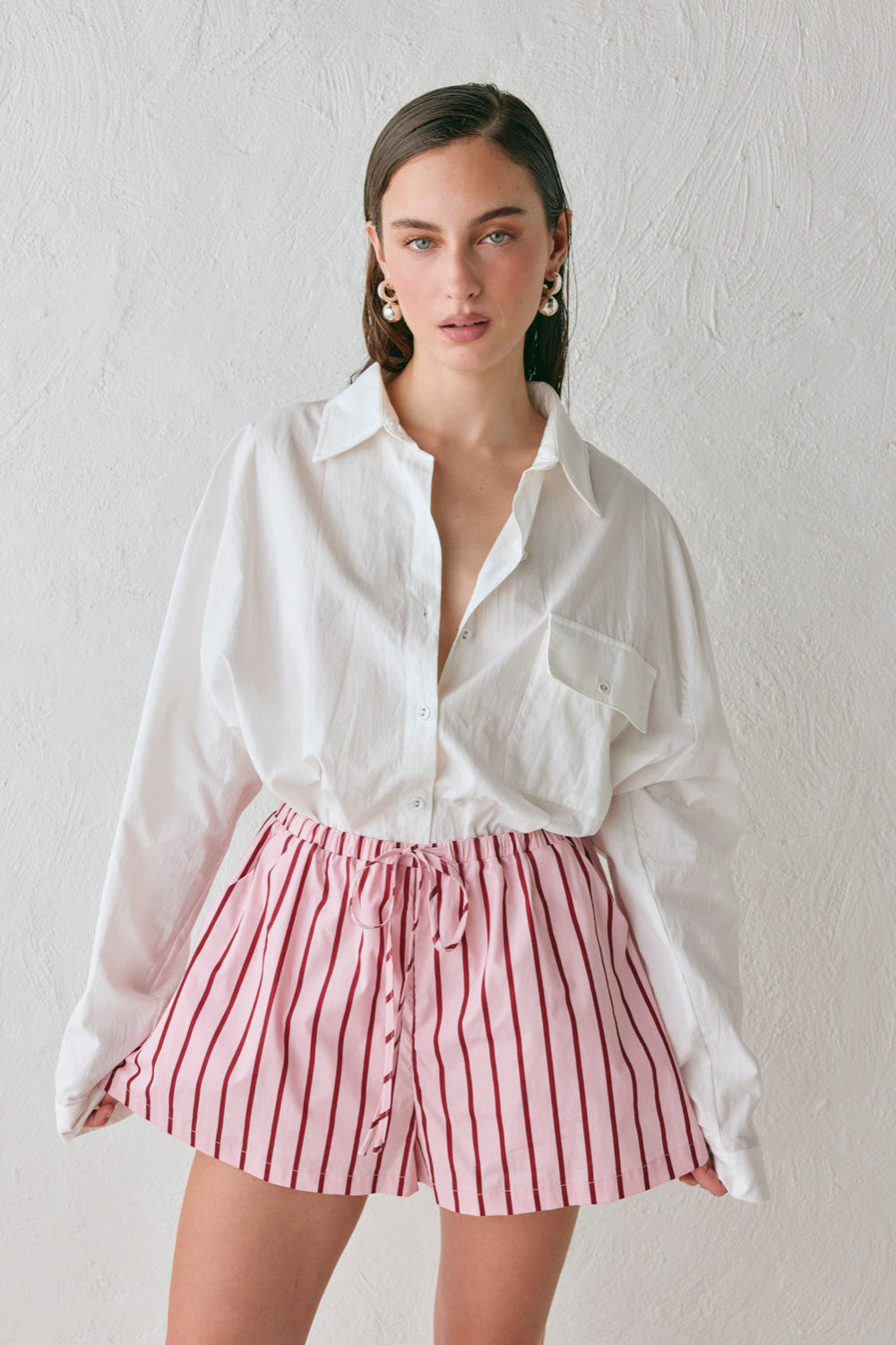 Annika Shorts Berry Stripe | VRG GRL discount