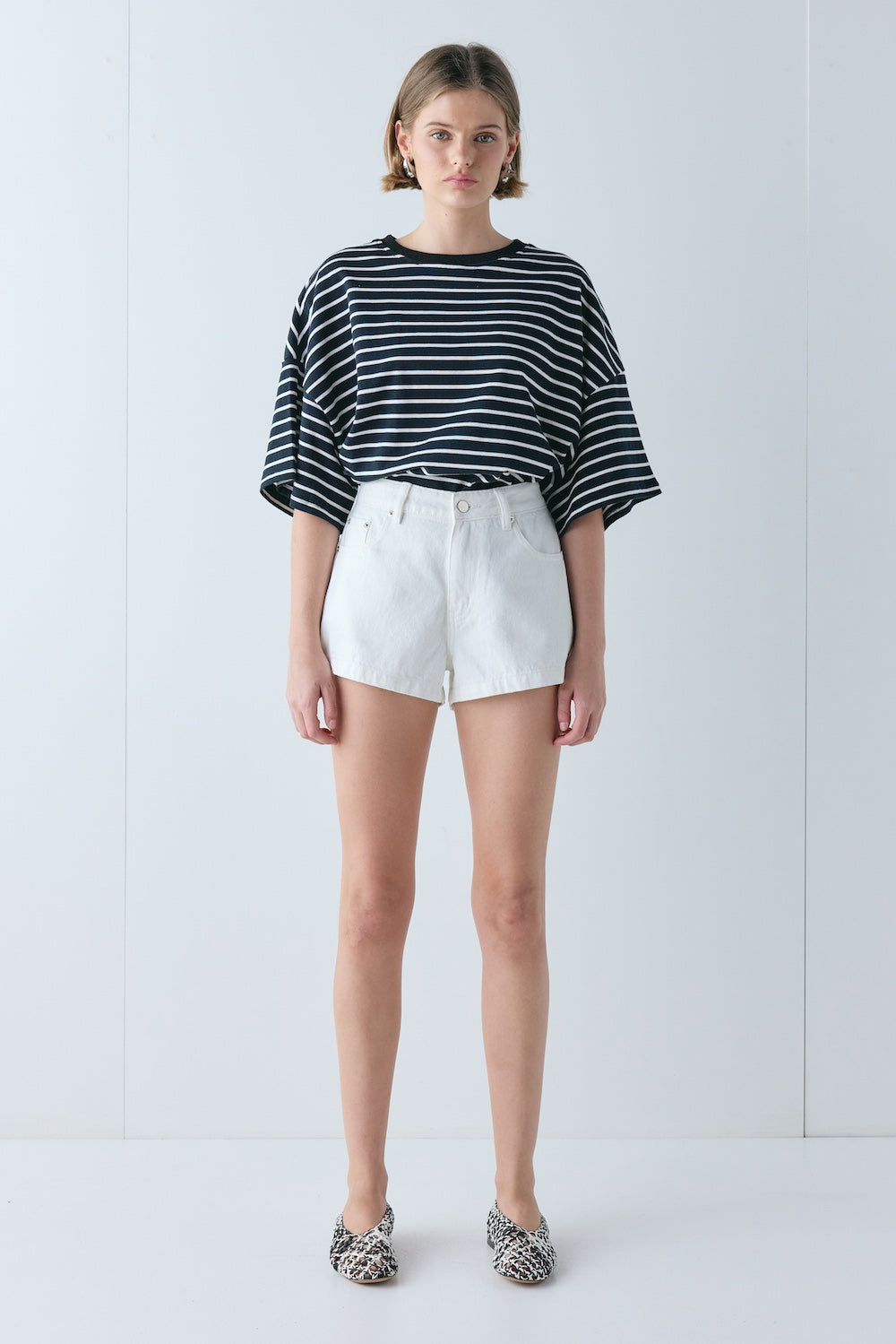 Claudie Denim Shorts White | VRG GRL on sale