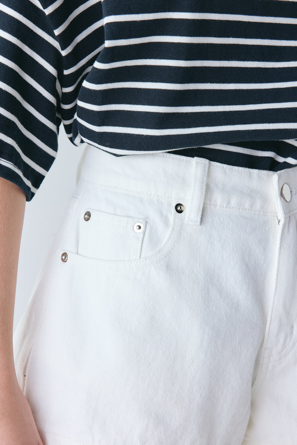 Claudie Denim Shorts White | VRG GRL on sale