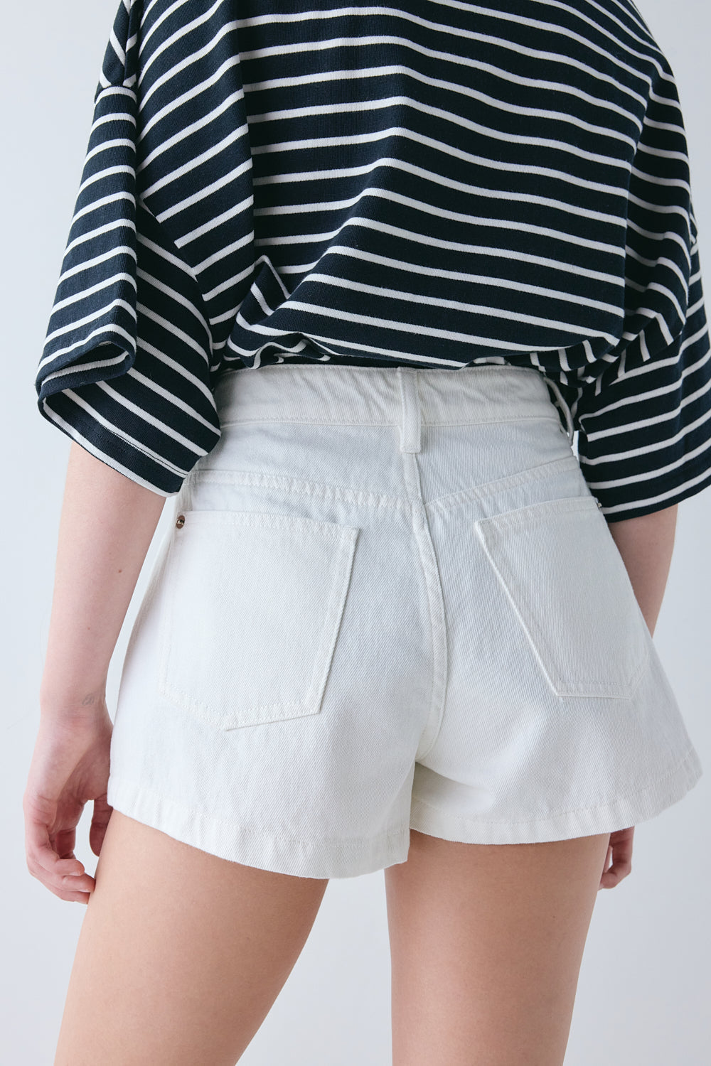 Claudie Denim Shorts White | VRG GRL on sale