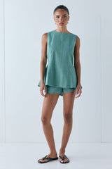 Salome Shorts Green Stripe | VRG GRL US