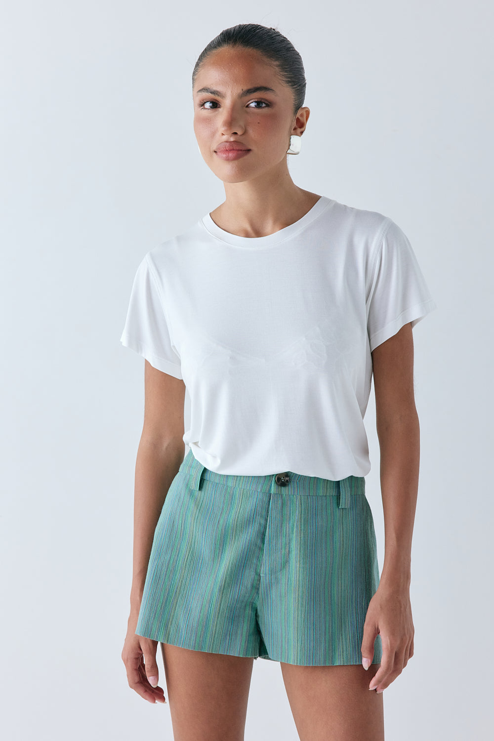 Salome Shorts Green Stripe | VRG GRL US