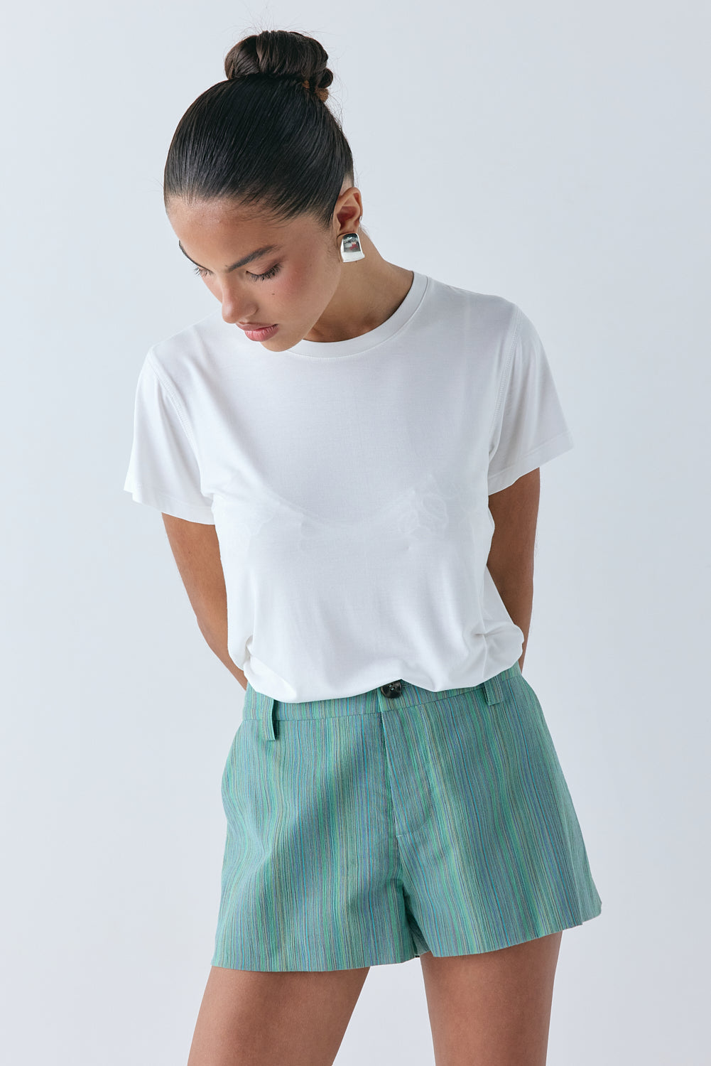 Salome Shorts Green Stripe | VRG GRL US