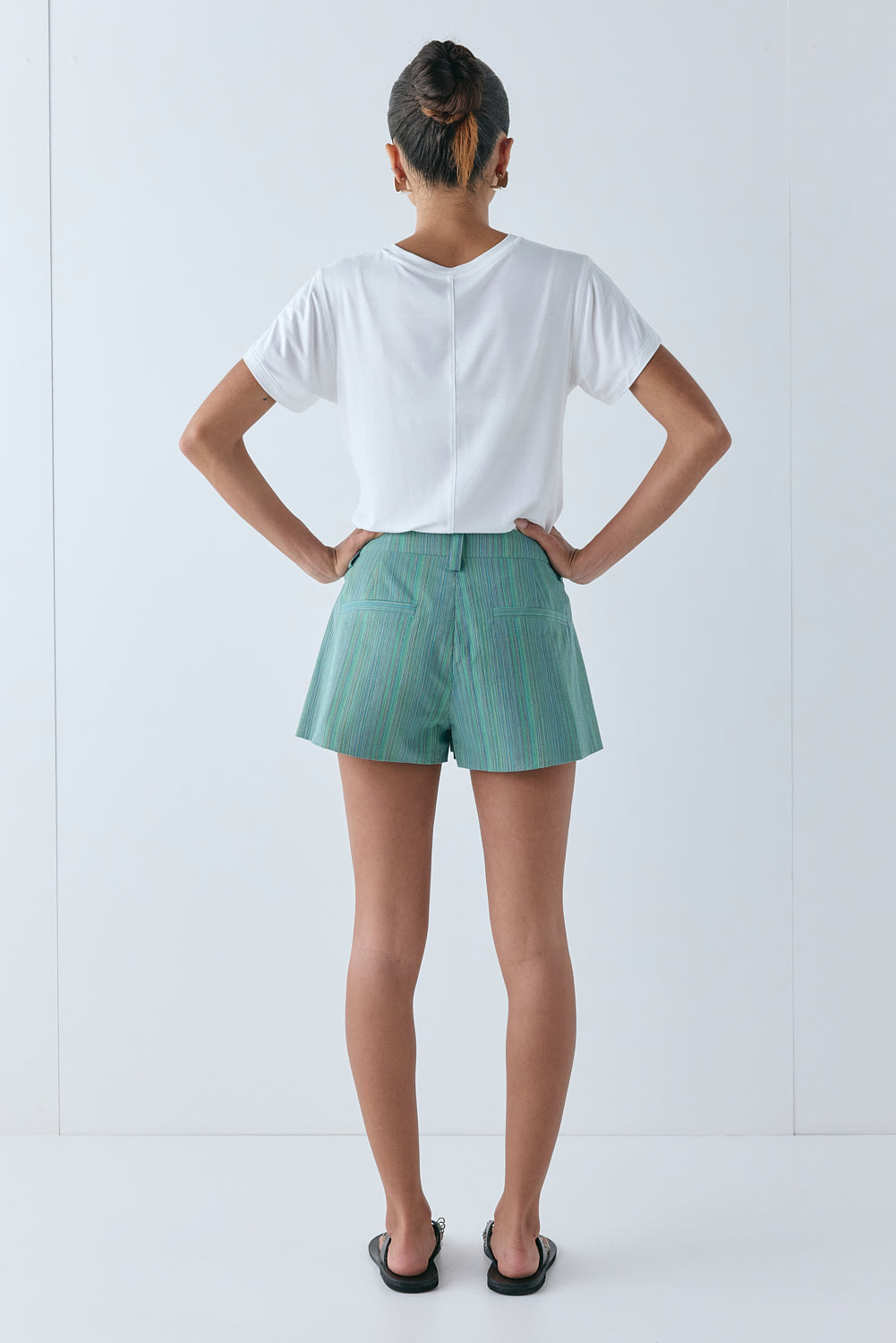 Salome Shorts Green Stripe | VRG GRL US