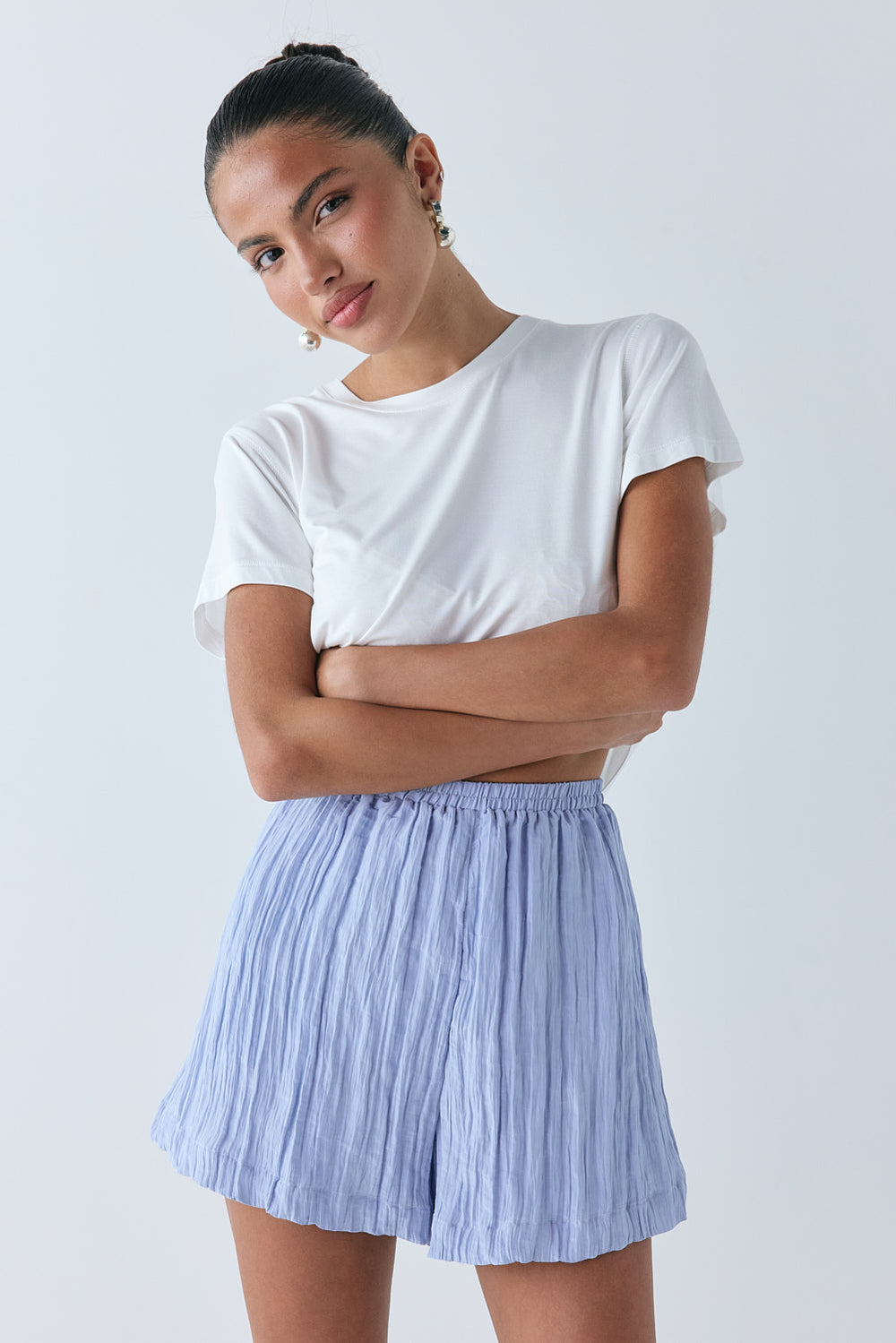 Annika Shorts Crinkle Blue | VRG GRL near me
