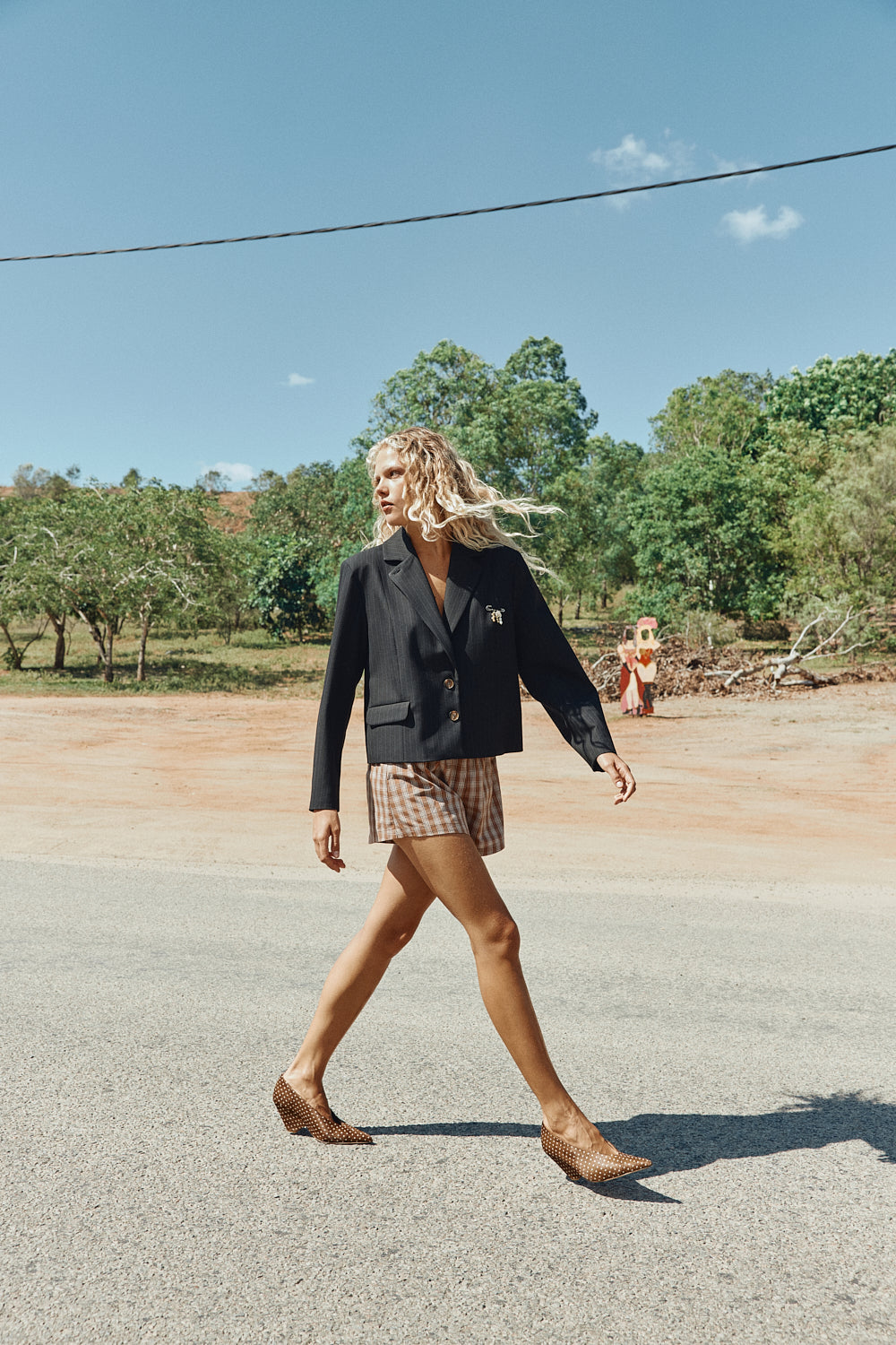 Helena Shorts Brown Check | VRG GRL for sale