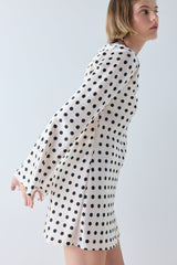Paris Satin Mini Dress Polka Dot | VRG GRL US