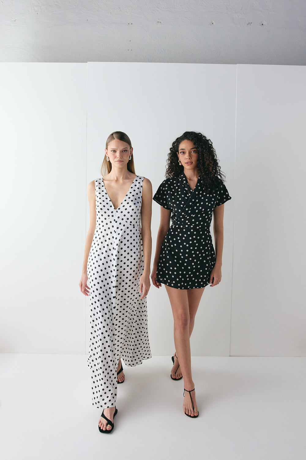 Salma Wrap Mini Dress Polka Dot | VRG GRL online