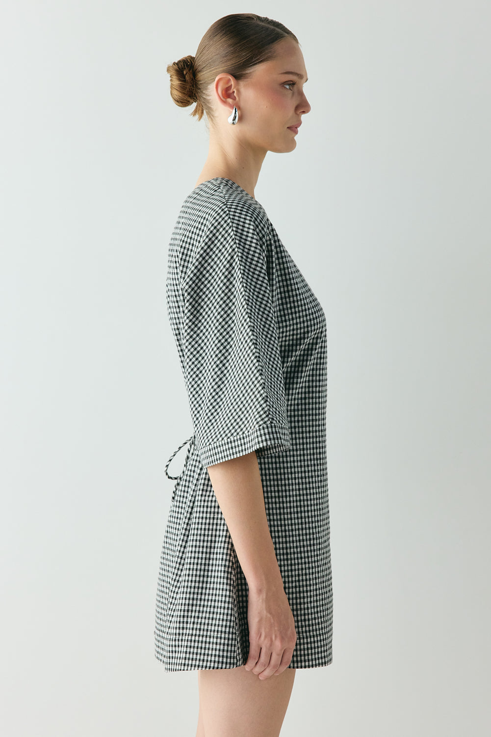 Mara Mini Dress Black Check | VRG GRL sale