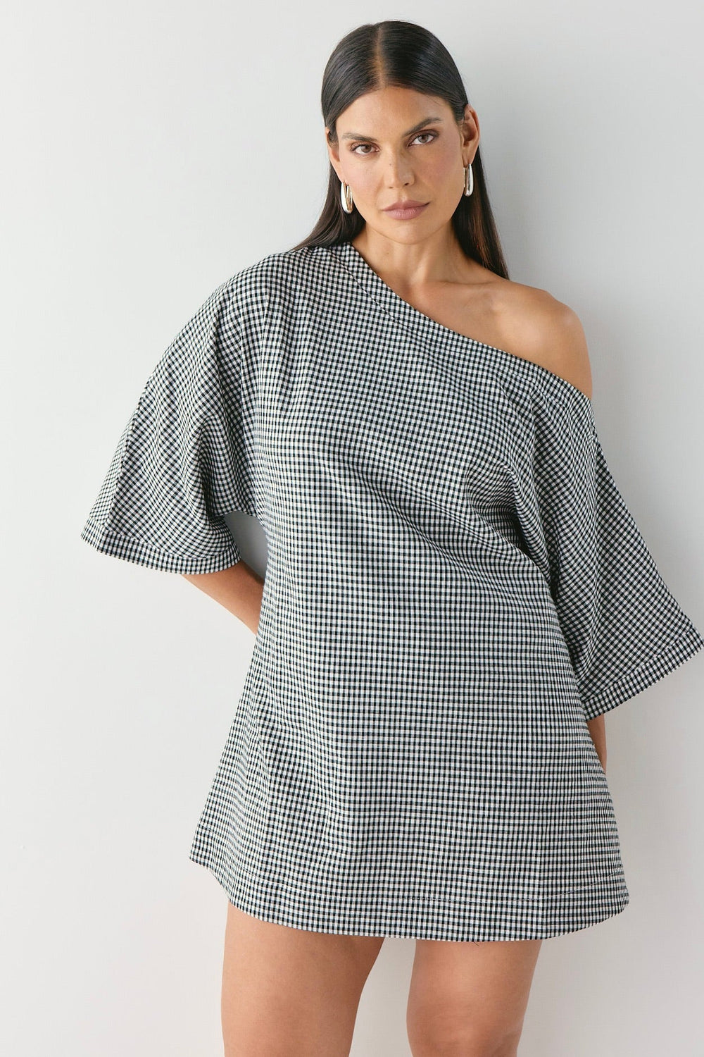 Mara Mini Dress Black Check | VRG GRL sale