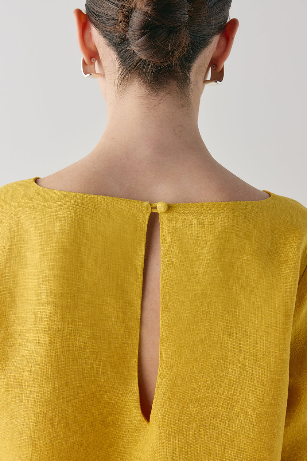 Sabine Linen Mini Dress Mustard | VRG GRL US