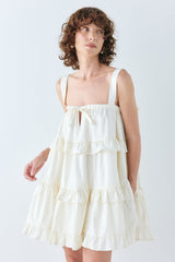 Lila Mini Dress Cream | VRG GRL online